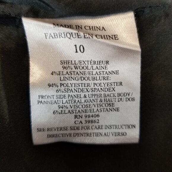 Theory Women's Daura Sleeveless Wool Sheath Dress Black Red Size 10 - Picture 7 of 8